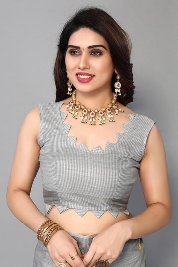 Ethnic Motifs Zari Woven Design Banarasi Saree